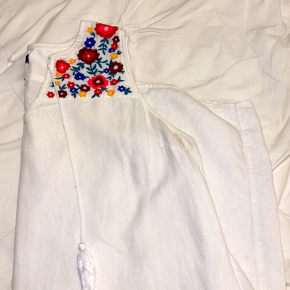 Linen embroidered dress